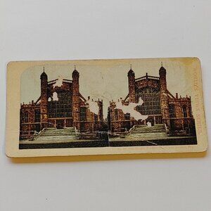ANTIQUE STEREOGRAPH card The Chapel Windsor Castle near London England St George